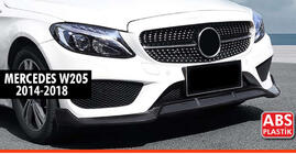Mercedes C-klasse W205 2014–2021 Voorspoilerlip voorbumper DPT V1 (2014-2018, alleen voor AMG-Line, hoogglans zwart) foto 1