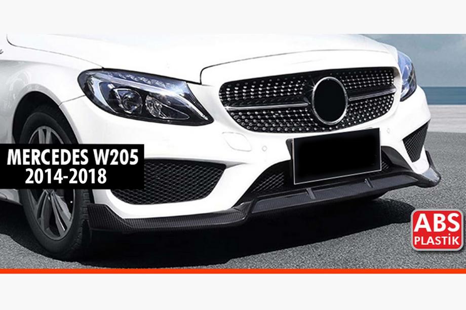 Mercedes C-klasse W205 2014–2021 Voorspoilerlip voorbumper DPT V1 (2014-2018, alleen voor AMG-Line, hoogglans zwart) Image