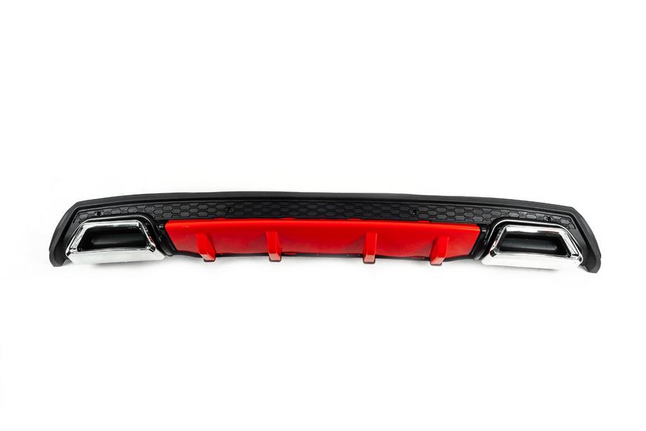 Universele achterdiffuser DPT V-5 (ABS) (rood+zwart hoogglans) Foto 1