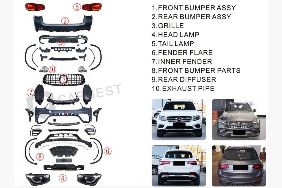 Mercedes GLC X253 2015–2022 Restyling kit voor GLC63 2022 Foto 15