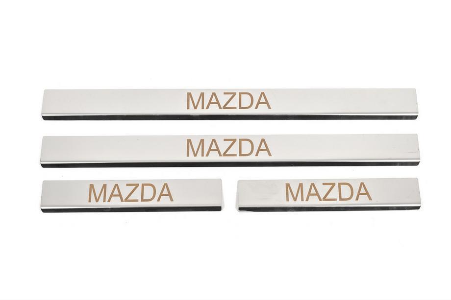 Mazda 2 2007–2014 Instaplijsten Carmos (set van 4, RVS) V-3 Image