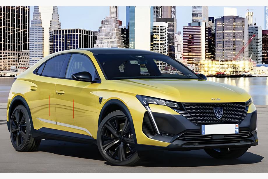 Peugeot 408 2022– Deurlijsten (4-delig, RVS) Image