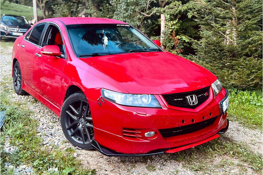 Honda Accord VII 2002–2007 Voorbumper lip spoiler Niken Red (ABS) Image