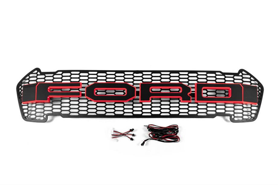 Ford Ranger 2011–2022 Voorgrille (2015-2018, rood, LED) Image