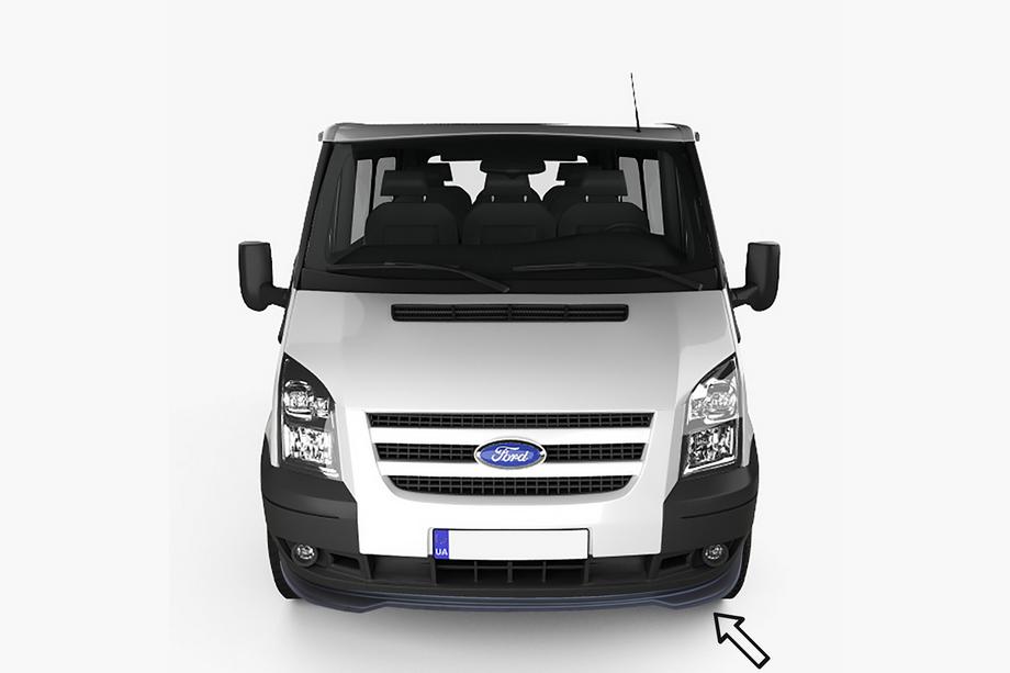 Ford Transit 2000–2014 ESA voorbumper lip (2006-2014, zwart) Image