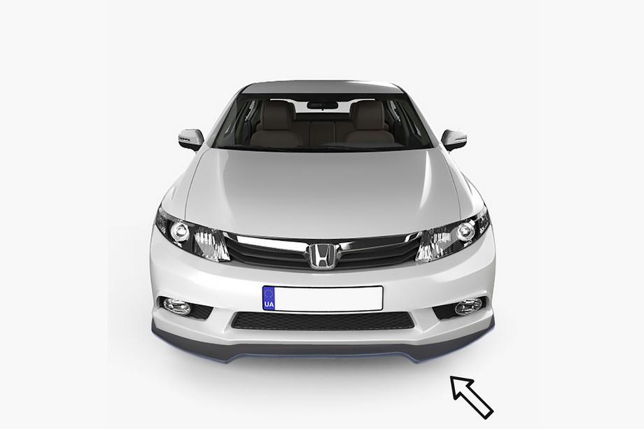 Honda Civic Sedan X 2016–2021 ESA frontlip (zwart) Foto 1