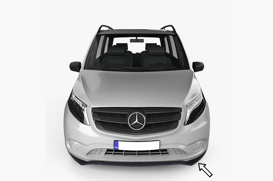 Mercedes Vito/V-klasse W447 2014– ESA frontlip (zwart) Image