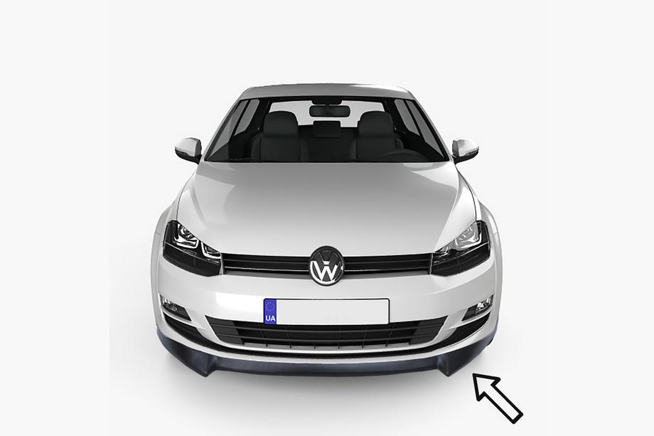 Volkswagen Golf 7/E-Golf 2012–2020 ESA frontlip (zwart) Image