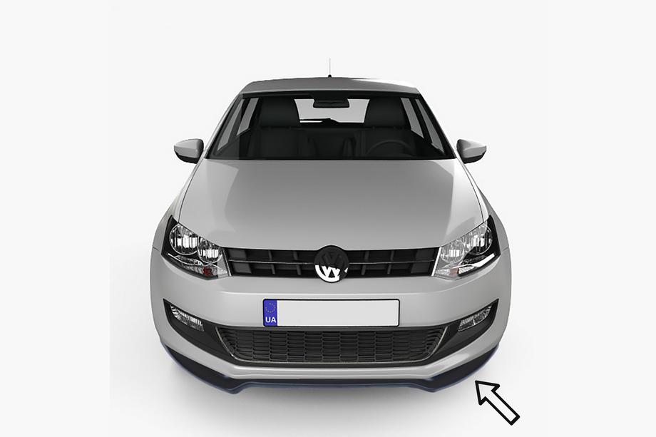 Volkswagen Polo 2010–2017 ESA frontlip (zwart) Foto 1