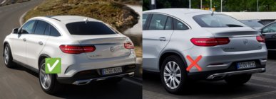 Mercedes GLE Coupé C292 2015–2019 Achterdiffuser met uitlaatsierstukken, zwart (GLE63-design) foto 2