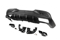 Mercedes GLE Coupé C292 2015–2019 Achterdiffuser met uitlaatsierstukken, zwart (GLE63-design) foto 3
