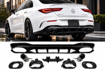 Mercedes CLA C118 2019– Achterdiffuser met uitlaatsierstukken (CLA35-design) foto 1