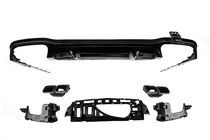 Mercedes E-class W213 2016–2023 Achterdiffuser met uitlaatsierstukken E63-Design Black (voor AMG/AMG-Line 2016-2020) foto 3