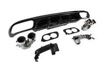 Mercedes E-class W213 2016–2023 Achterdiffuser met uitlaatsierstukken E53-Design (voor AMG/AMG-Line) foto 4