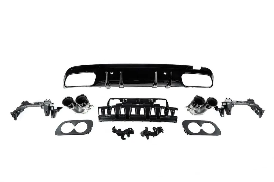 Mercedes C-klasse W205 2014–2021 Achterdiffuser met uitlaatsierstukken (Design C43) Foto 2