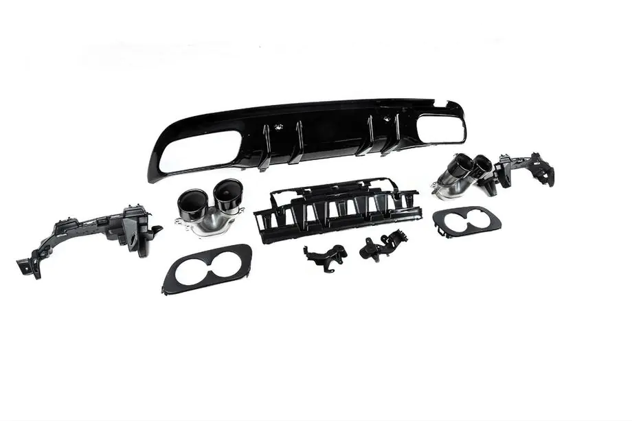 Mercedes C-klasse W205 2014–2021 Achterdiffuser met uitlaatsierstukken (Design C43) Foto 5