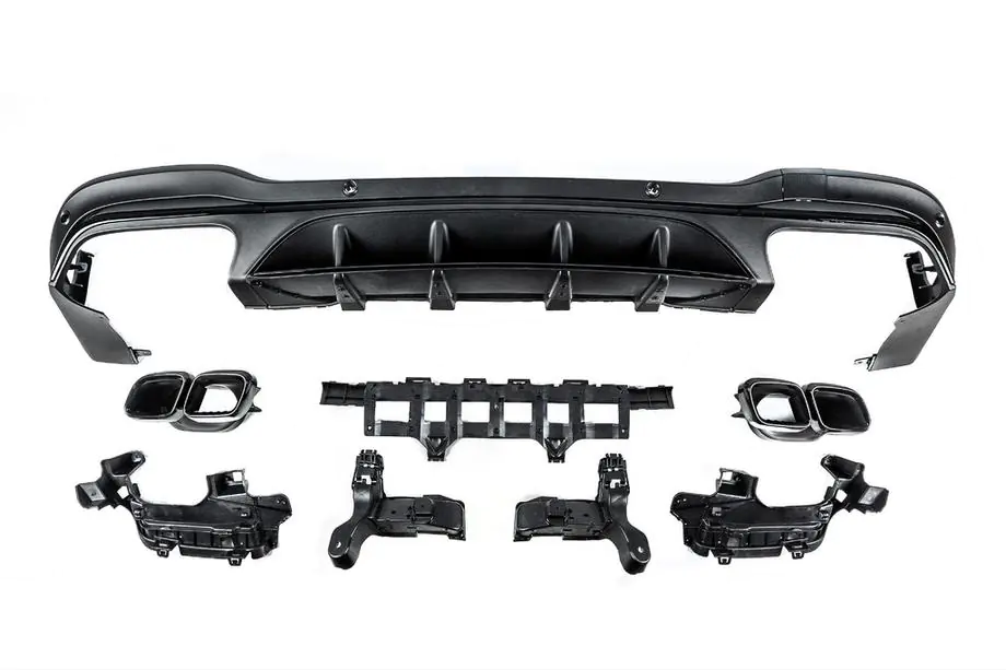 Mercedes GLC X253 2015–2022 Achterdiffuser met uitlaatsierstukken, Black (AMG63 design) Foto 4
