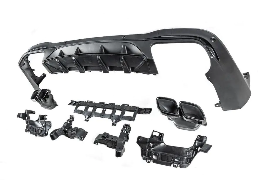 Mercedes GLC X253 2015–2022 Achterdiffuser met uitlaatsierstukken, Black (AMG63 design) Foto 5