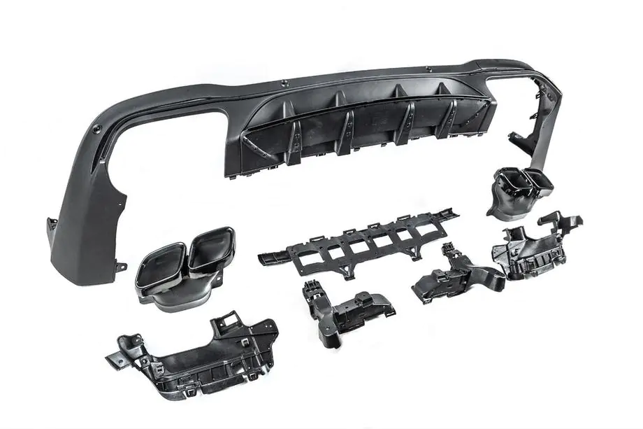 Mercedes GLC X253 2015–2022 Achterdiffuser met uitlaatsierstukken, Black (AMG63 design) Foto 6