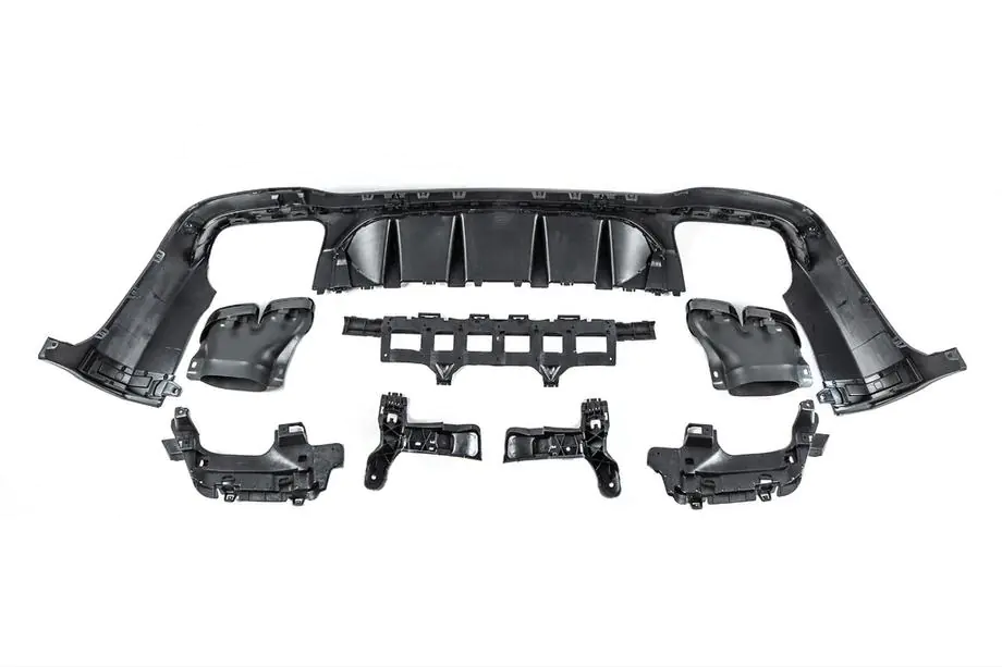 Mercedes GLC X253 2015–2022 Achterdiffuser met uitlaatsierstukken, Black (AMG63 design) Foto 7