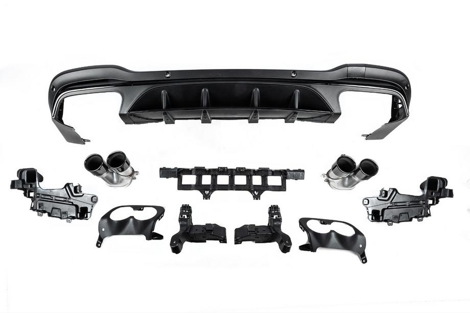 Mercedes GLC X253 2015–2022 Achterdiffuser met uitlaatsierstukken (AMG43-design) Foto 3