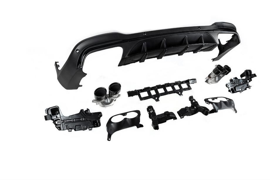 Mercedes GLC X253 2015–2022 Achterdiffuser met uitlaatsierstukken (AMG43-design) Foto 6