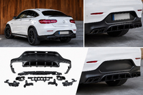 Mercedes GLC Coupé C253 2016–2023 Achterdiffuser met uitlaatsierstukken Black (AMG63 design) foto 1