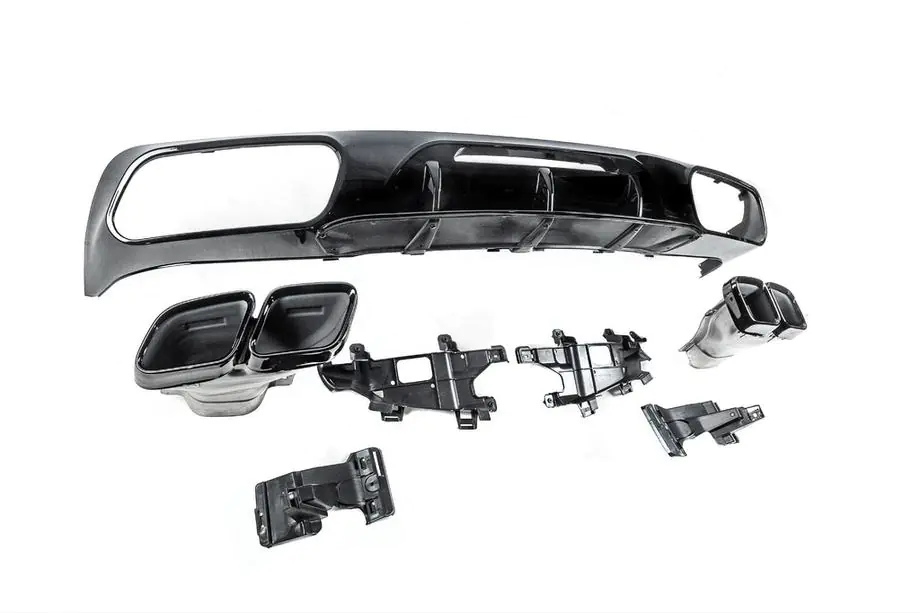Mercedes CLS C218 2011–2018 Achterdiffuser met uitlaatsierstukken Black (2015-2018, GT63 Design) Foto 7