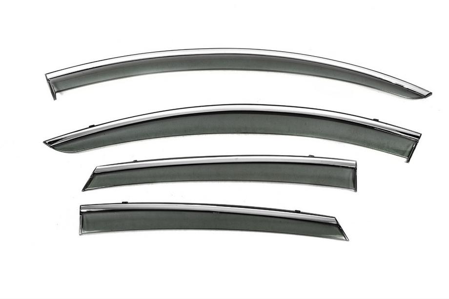 Ford Fusion 2012–2020 Raamwindschermen met chromen sierlijst Niken Luxury (SD, 4 stuks) Image