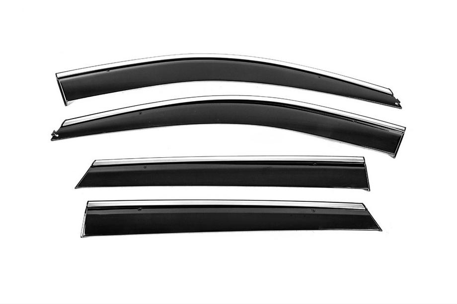 Hyundai Santa Fe 3 2012–2018 Windschermen met chromen sierlijst Niken Luxury (4 stuks) Image