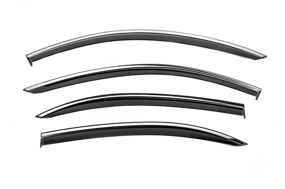 Mercedes S-class W221 2005–2013 Raamwindschermen met chroomlijst Niken Luxury (Long, 4 stuks) Image