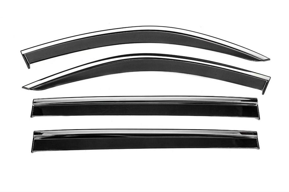 Mercedes GL/GLS-klasse X166 2012–2019 Windschermen met chromen sierlijst Niken Luxury (4 stuks) Image
