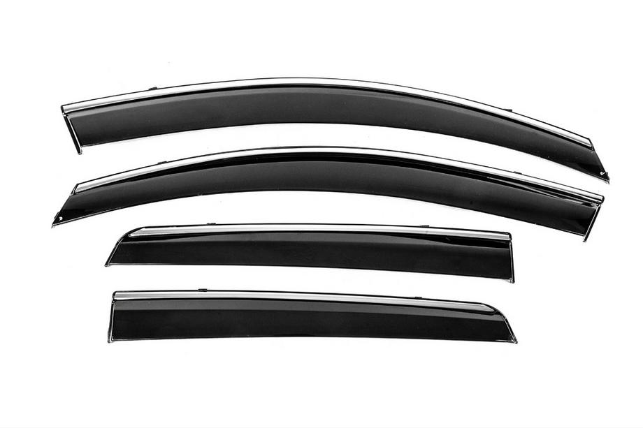 Nissan Qashqai 2010–2014 Windschermen met chromen sierlijst Niken Luxury (4 stuks) Image