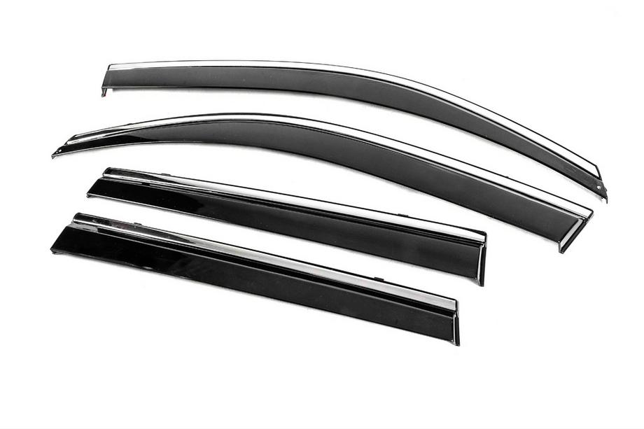 Nissan X-trail T31 2007–2014 Windschermen met chromen sierlijst Niken Luxury (4 stuks) Foto 2