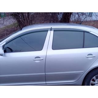 Raamwindschermen met chromen sierlijst Niken Luxury (LiftBack, 4 stuks) Skoda Octavia II A5 2006–2010 foto 2