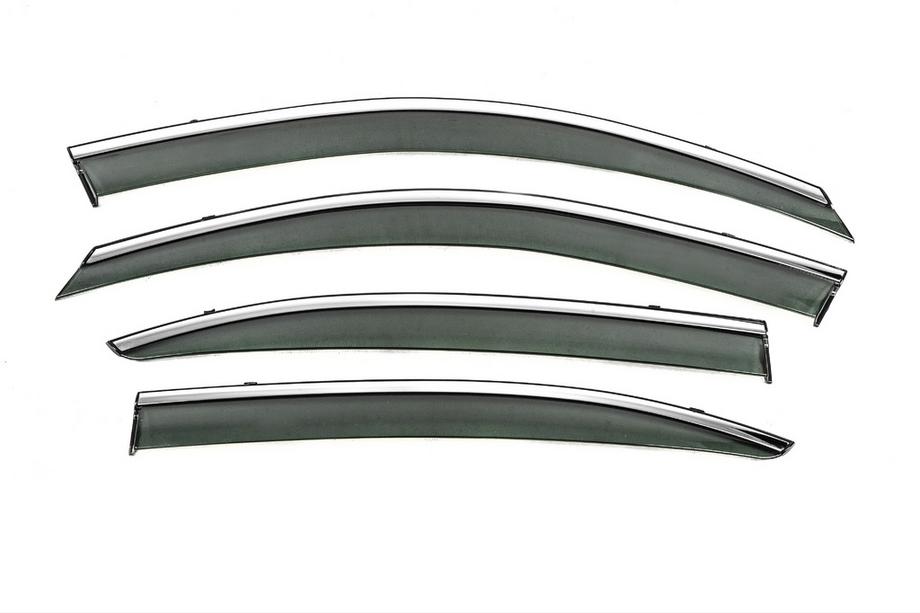 Skoda Octavia II A5 2010–2013 Raamwindschermen met chromen sierlijst Niken Luxury (SD, 4 stuks) Foto 1