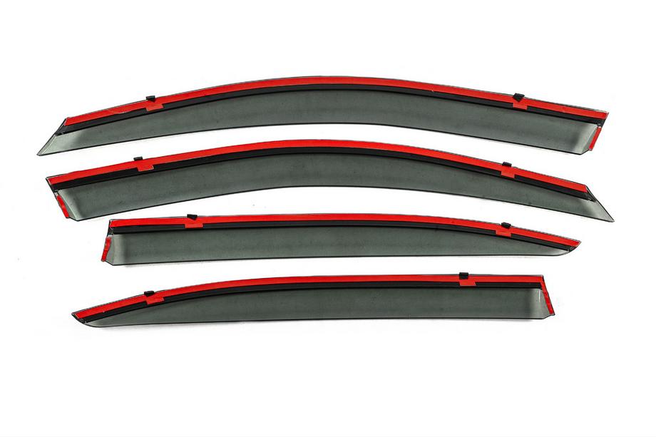 Skoda Octavia II A5 2010–2013 Raamwindschermen met chromen sierlijst Niken Luxury (SD, 4 stuks) Foto 4