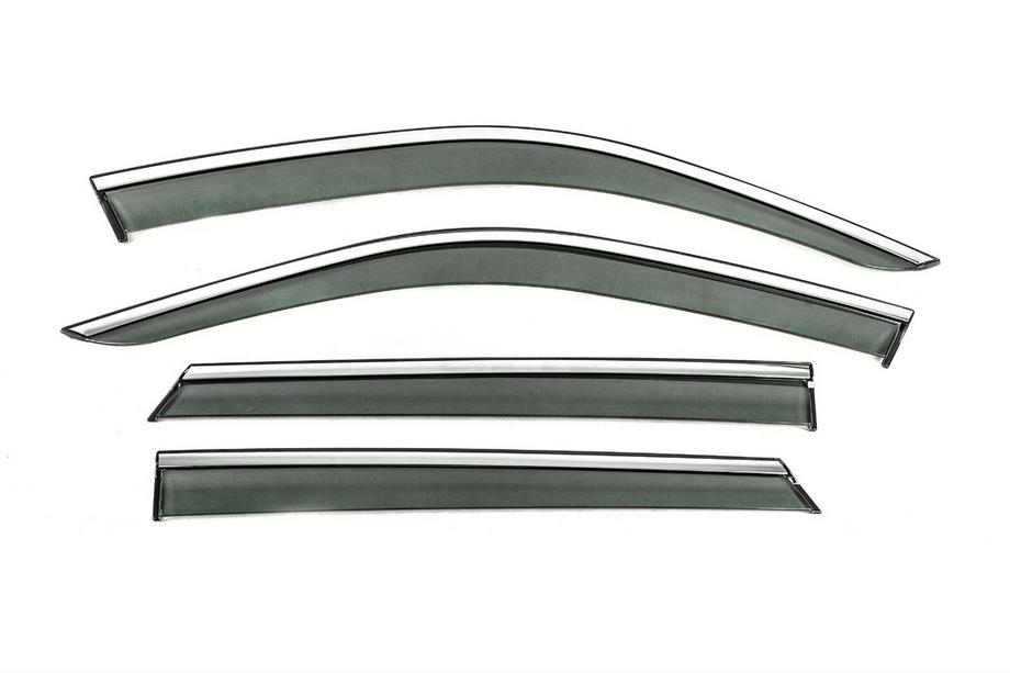 Skoda Fabia 2014–2021 Winddeflectoren met chroomlijst Niken Luxury (HB, 4 stuks) Image