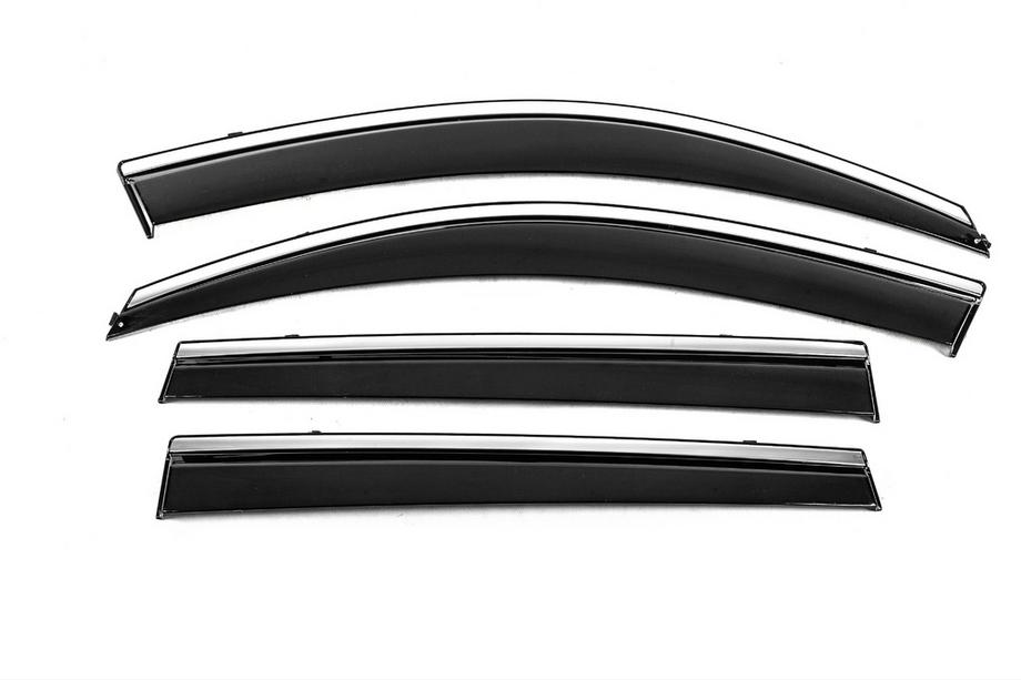 Toyota Rav 4 2006–2013 Raamdeflectoren met chroomstrip Niken Luxury (4 stuks, Long) Image