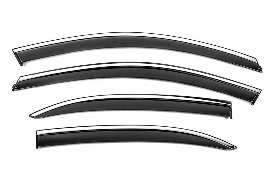 Volkswagen Jetta 2011–2018 Raamdeflectoren met chromen sierlijst Niken Luxury (EU, 4 stuks) Image