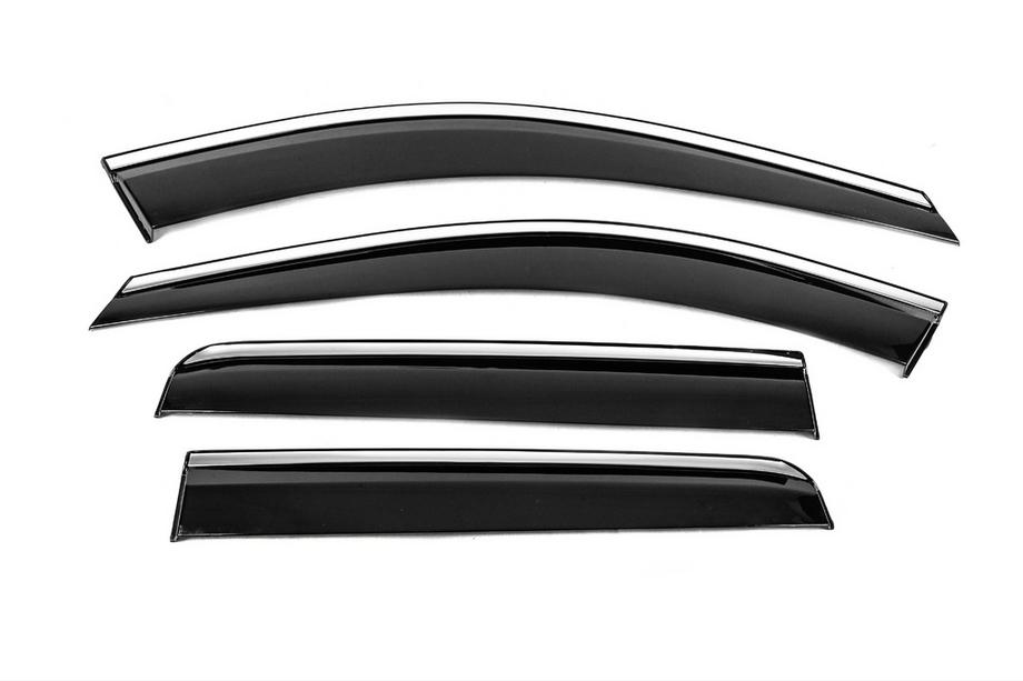 Volvo XC90 2002–2014 Windschermen met chromen sierlijst Niken Luxury (4 stuks) Foto 2