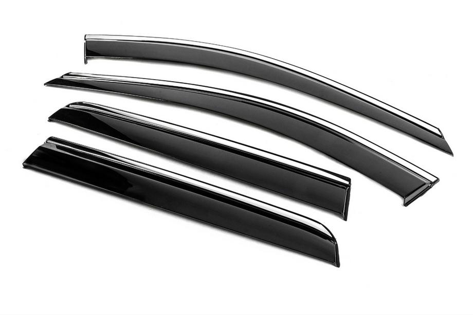 Volvo XC90 2002–2014 Windschermen met chromen sierlijst Niken Luxury (4 stuks) Foto 3