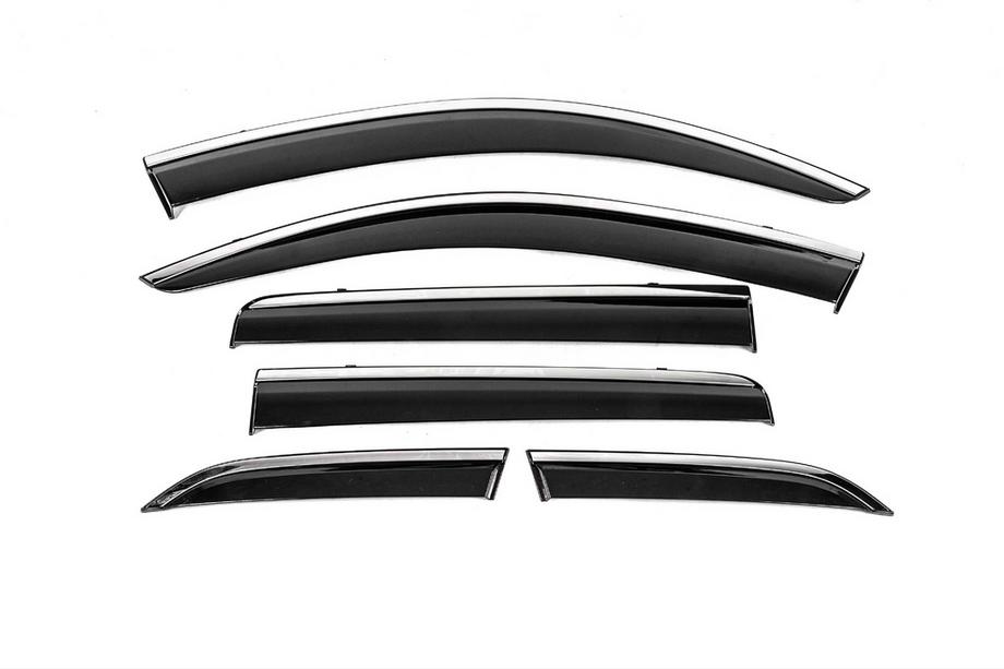 Mitsubishi Outlander 2012–2021 Raamwindschermen met chromen sierlijst Niken Luxury (6 stuks) Foto 1