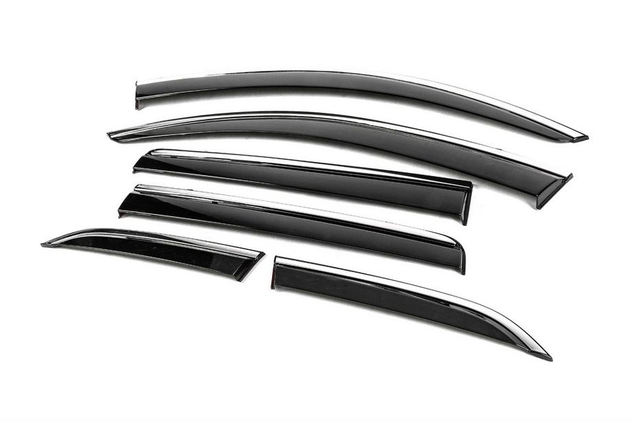 Mitsubishi Outlander 2012–2021 Raamwindschermen met chromen sierlijst Niken Luxury (6 stuks) Foto 2