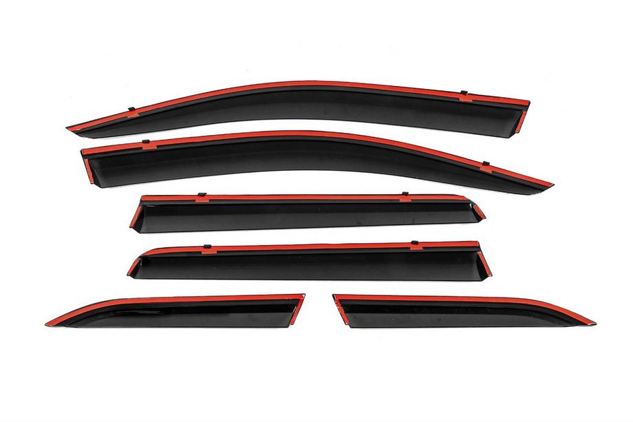 Mitsubishi Outlander 2012–2021 Raamwindschermen met chromen sierlijst Niken Luxury (6 stuks) Foto 3