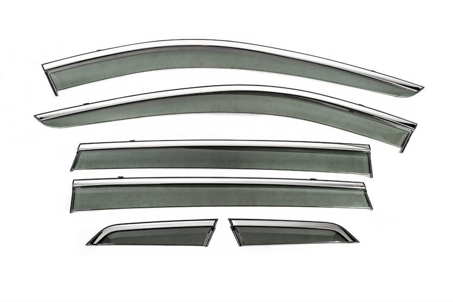 Nissan X-trail T32/Rogue 2014–2021 Raamwindschermen met chromen sierlijst Niken Luxury (6 stuks) Foto 3