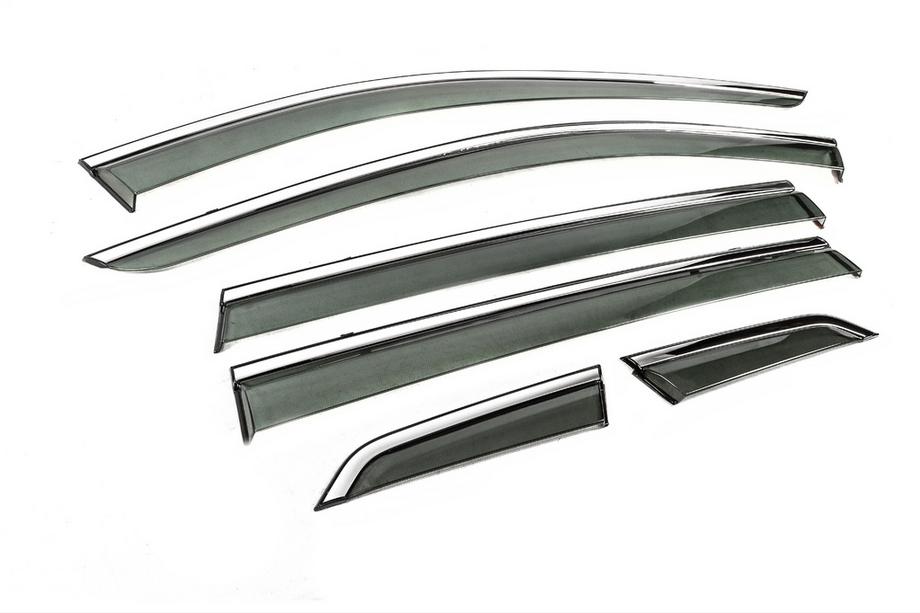 Nissan X-trail T32/Rogue 2014–2021 Raamwindschermen met chromen sierlijst Niken Luxury (6 stuks) Foto 5
