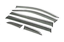 Volkswagen Tiguan 2016–2023 Winddeflectoren voor zijruiten met chroomstrip Niken Luxury (Long, 6 stuks) foto 2