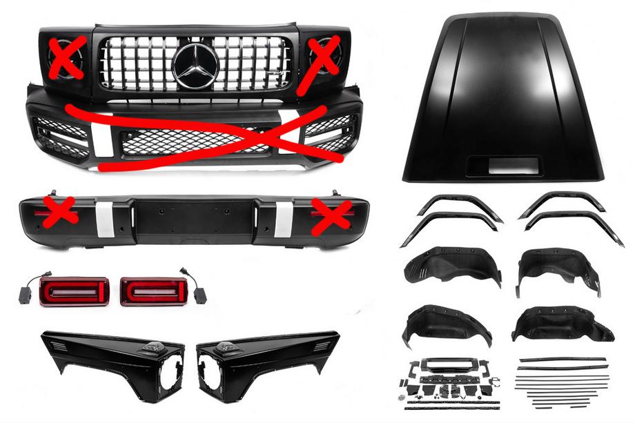 Mercedes G-klasse W463 1990–2018 Facelift-kit voor G63 AMG 2018 (geen volledige set) Image