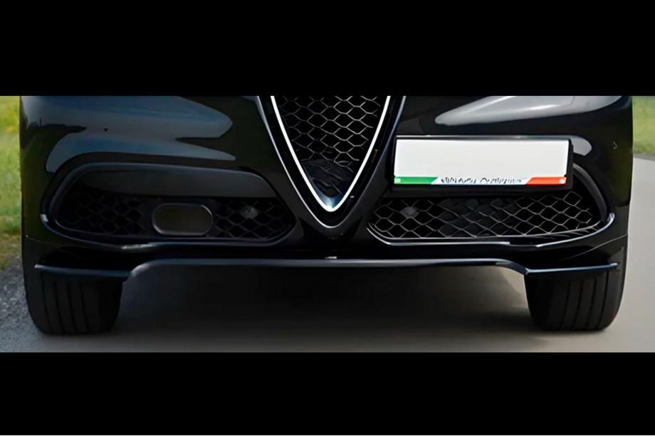 Alfa Romeo Stelvio 2016– Voorbumper frontlip DPT V-1 (ABS, hoogglans zwart) Image
